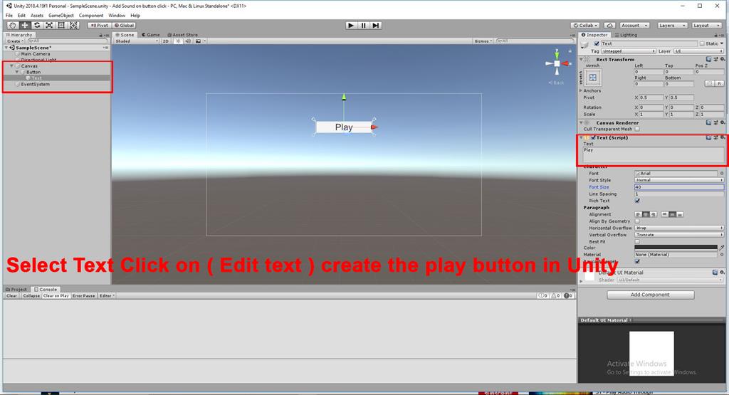 On Button Click Start The Audio Using C# Scripts In Unity